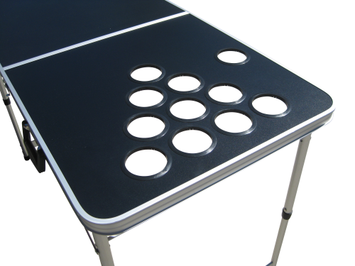 Blank Black Customizable Beer Pong Table With Holes – The Pong Squad