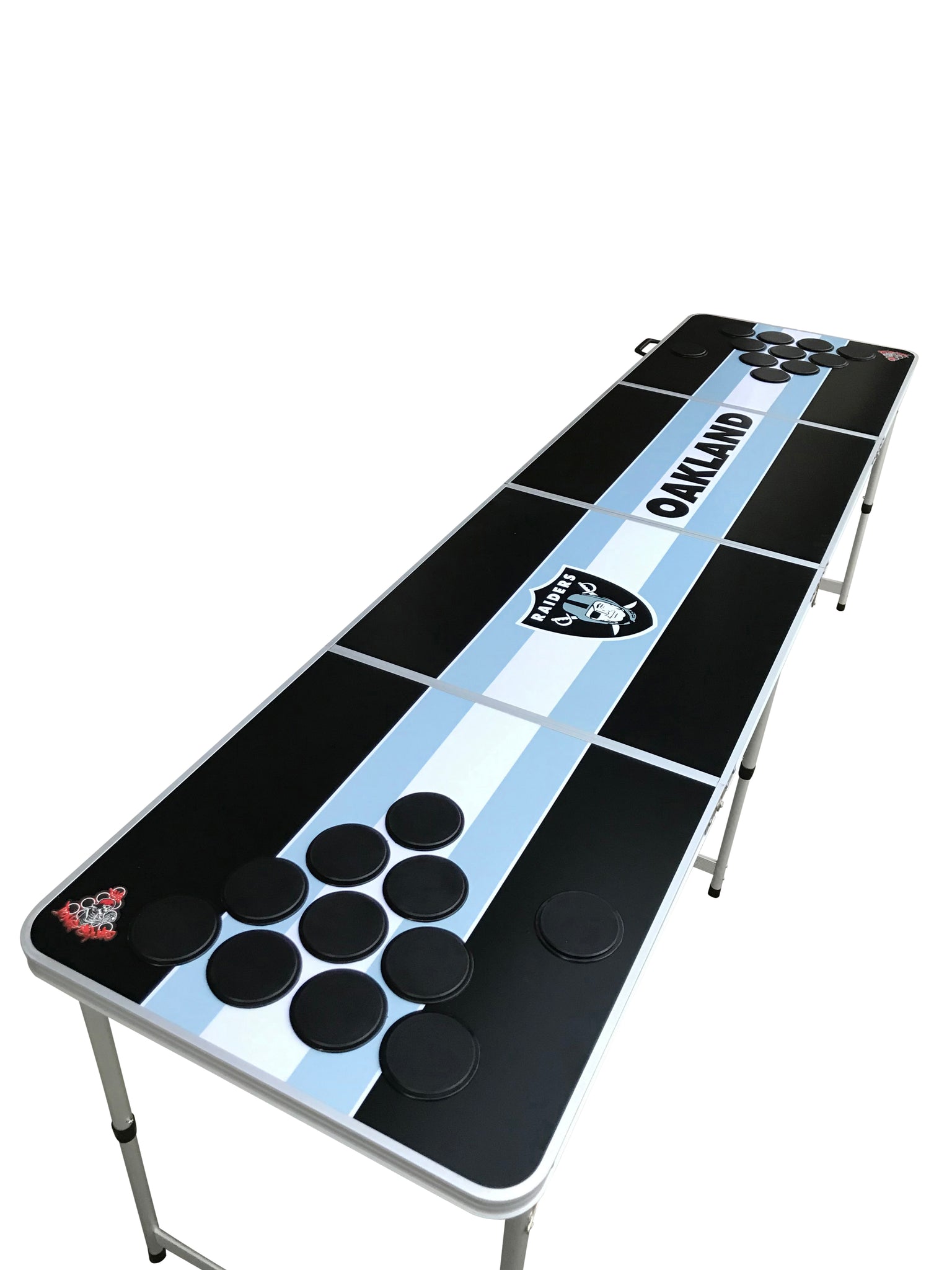 Las Vegas Raiders Beer Pong Table with Holes – The Pong Squad