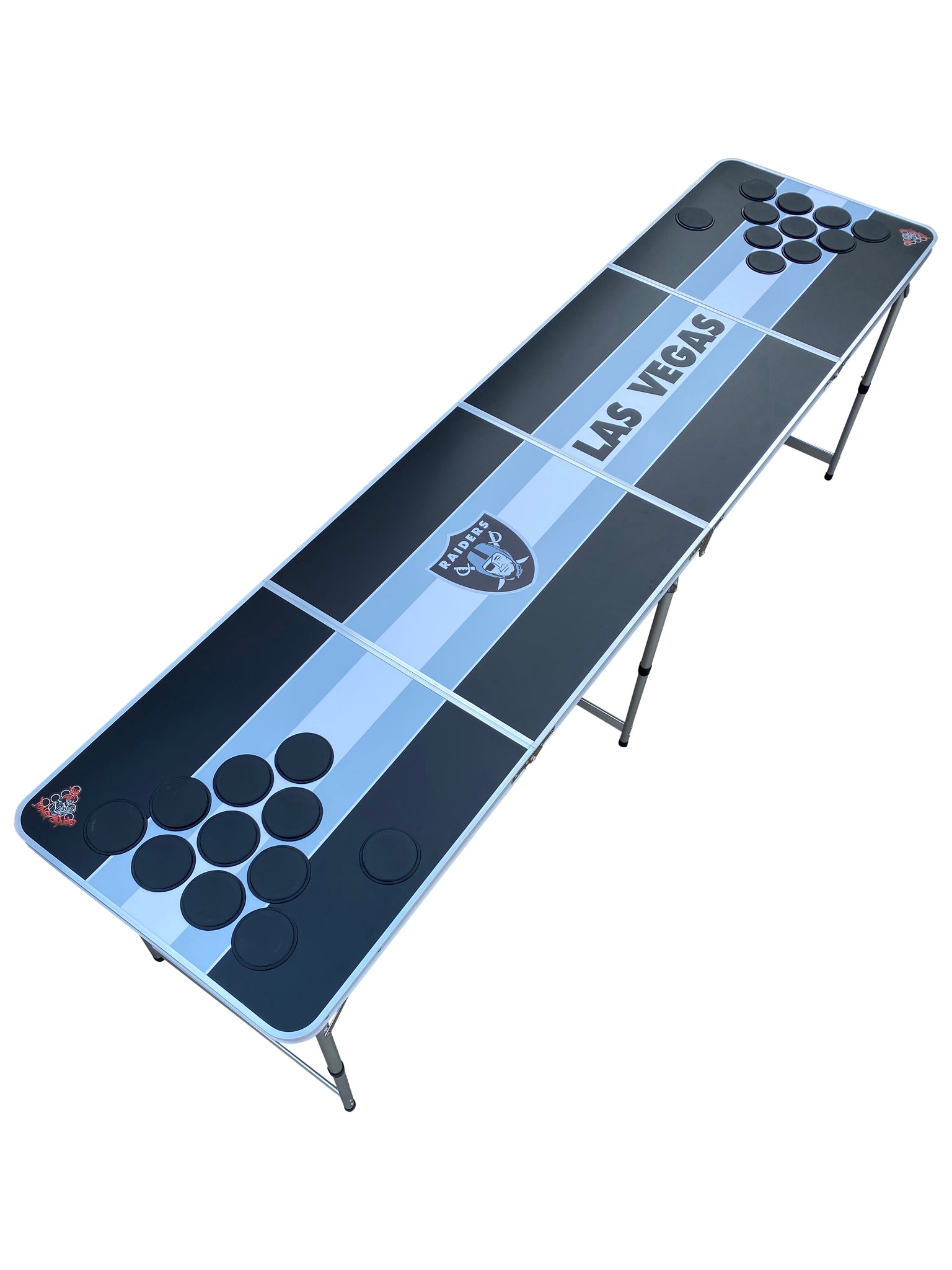 Las Vegas Raiders Beer Pong Table with Holes – The Pong Squad